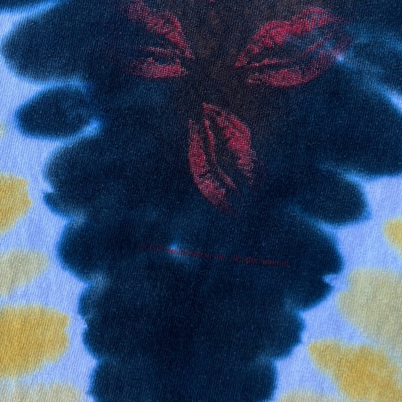 Vintage 90s single stitched tie die Aerosmith tshirt green yellow liquid blue - Picture 8 of 8